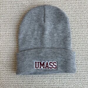 UMASS Acrylic grey Beanie Hat Cap Knit one size college